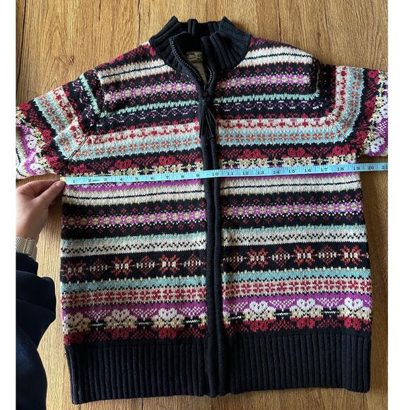 Heirloom Collectibles Vtg Multi Pattern Full Zip Sweater Size Medium - Picture 4 of 6
